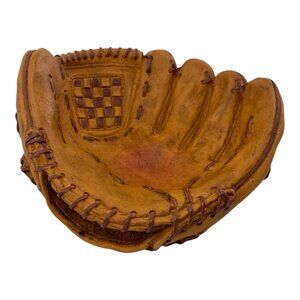 Vintage Baseball Glove Catchers Mitt Decorative Trinket Dish 5”